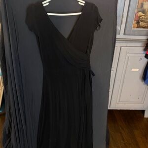 Women’s Black Wrap Midi Dress - Timeless Style